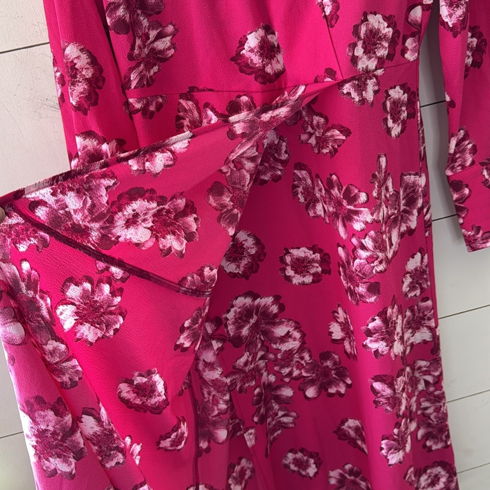 NWT Scoop Pink Floral Long Sleeve Wrap Shirt Dress Size XS - Picture 3 of 9